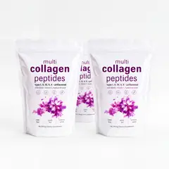 GENERICO - Pack 3 Bolsas Multi Collagen Peptides Colágeno Hidrolizado 5 Tipos 450 g