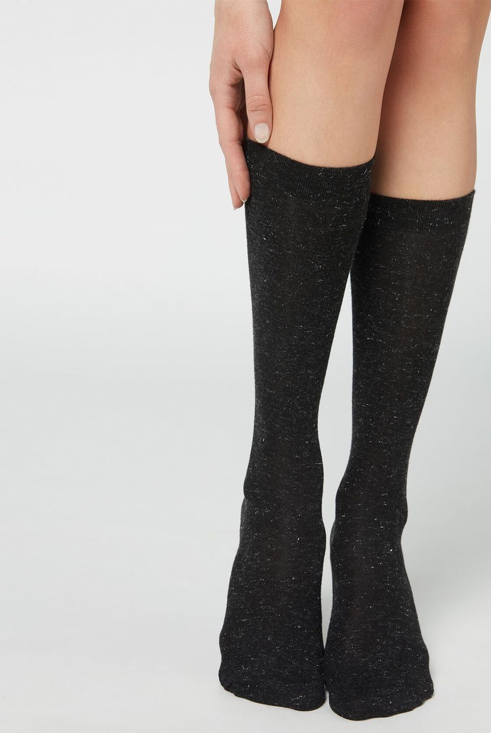 CALZEDONIA - Calcetines Largos con Cashmere Y Glitter Mujer Calzedonia