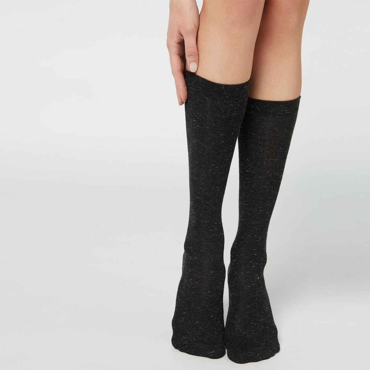 CALZEDONIA - Calcetines Largos con Cashmere Y Glitter Mujer Calzedonia