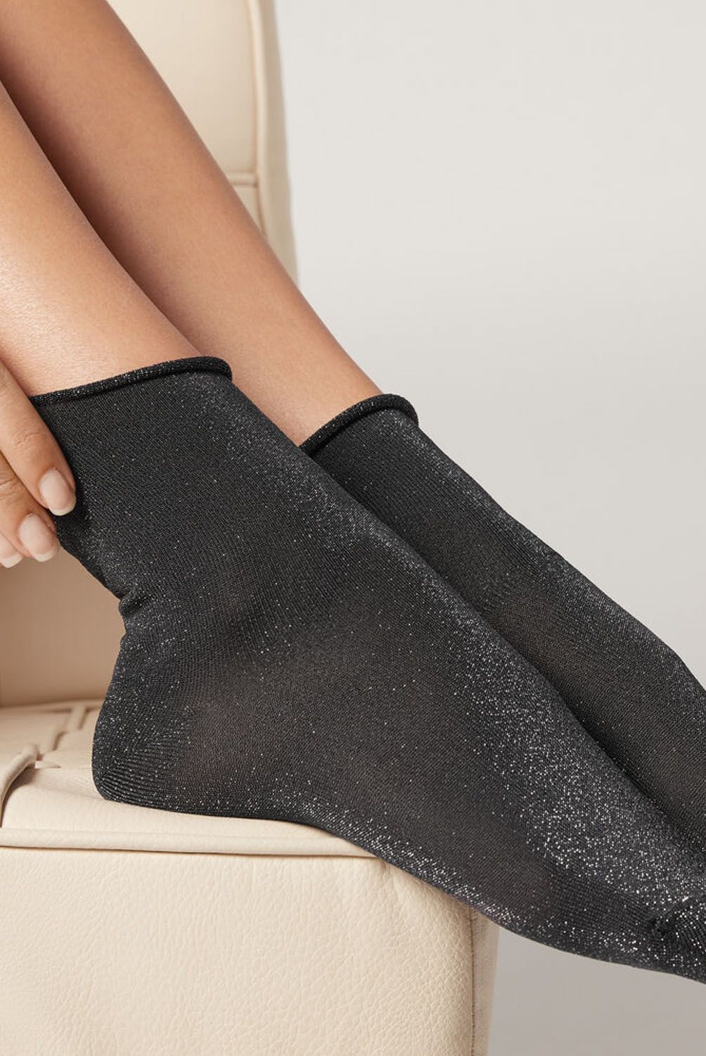 CALZEDONIA - Calcetines Cortos Con Glitter Mujer Calzedonia