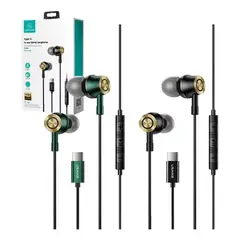 USAMS - Auriculares Estéreo Usb-c Tipo C Tipo C De Usams, Color Negro