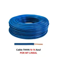 GENERICO - CABLE THHN 14 AWG AZUL (ROLLO=100MTS)