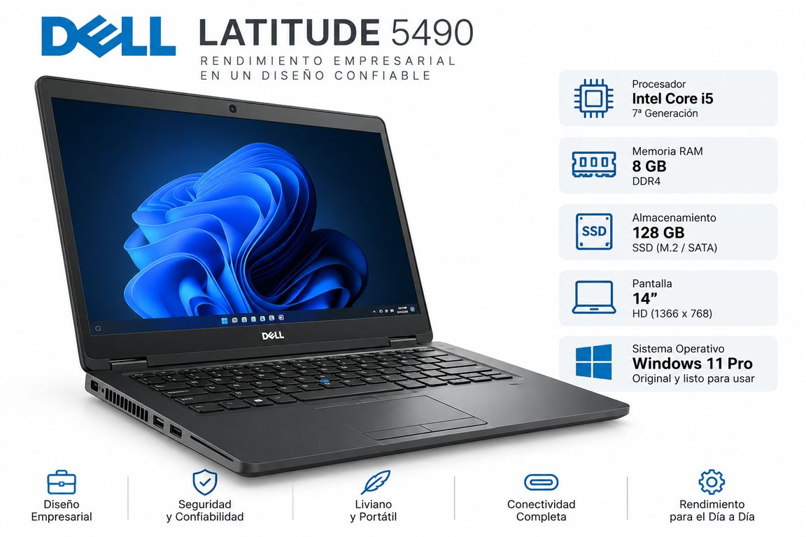 Latitude 5490 I5 7th Gen 8gb Ram 128gb Ssd