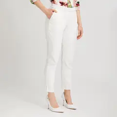 LORENZO DI PONTTI - Pantalón Formal Slim Botón Oculto Crudo