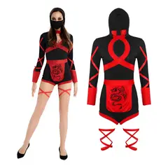 GIOIO - Disfraz Ninja Mujer Sexy Disfraces Halloween Cosplay Adultos