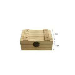 GENERICO - Caja Organizadora de Madera de Pino 9 x 6 cm con Cierre Metálico