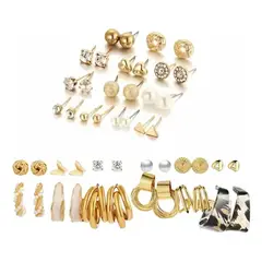 GIOIO - 24 Pare Aretes Con Piercing Pendientes Joyeria Mujer Joyeria Dorado