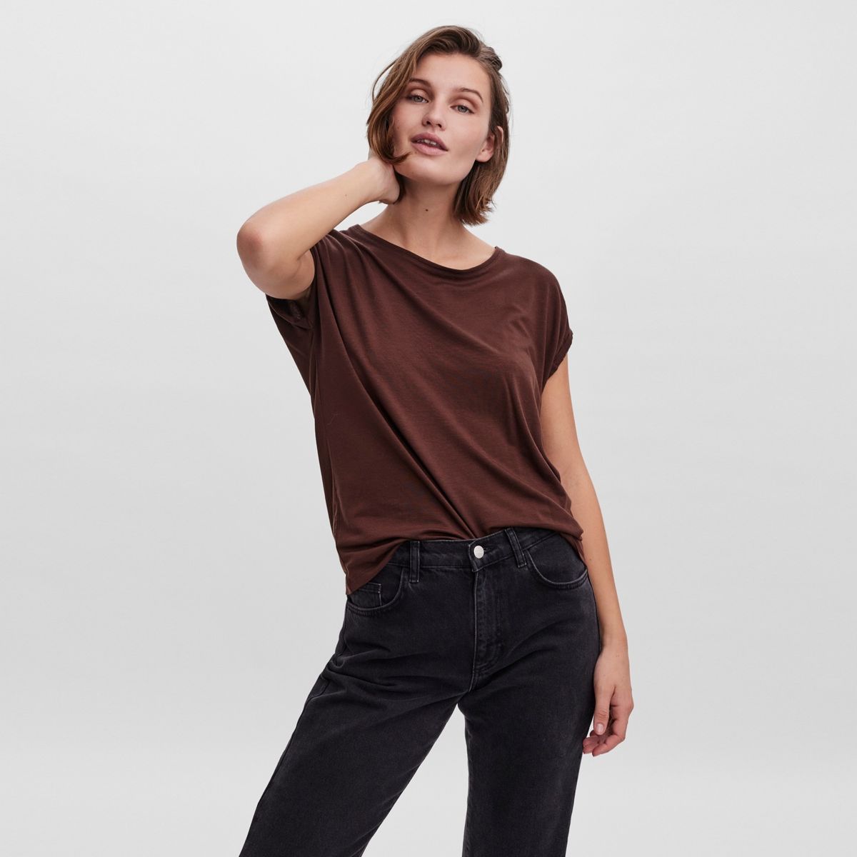 VERO MODA - Polera Lisa Manga Corta Mujer Vero Moda