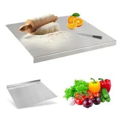 NEBLISUR - Tabla De Acero Inoxidable De Cocina 50 X 40 Cm Con Labio