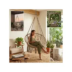 GENERICO - Silla Hamaca Colgante Columpio Terraza Beige