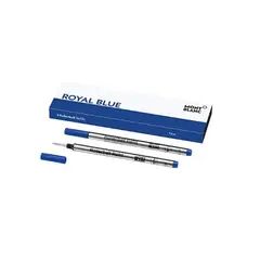 MONT BLANC - Montblanc Rollerball Refills (f) Royal Blue - Recargas de Pluma de Secado Rápido para Plumas Rollerball y Fineliner Montblanc - 2 Cartuchos de Pluma Azul Oscuro