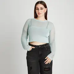 ACUARELA - Sweater calado Lúrex con abertura espalda -