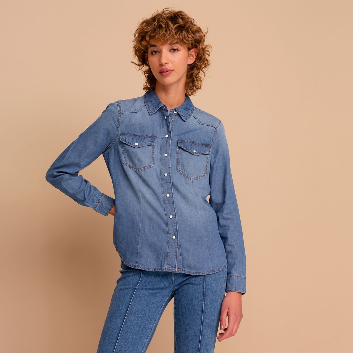 ONLY - Blusa Denim Mujer