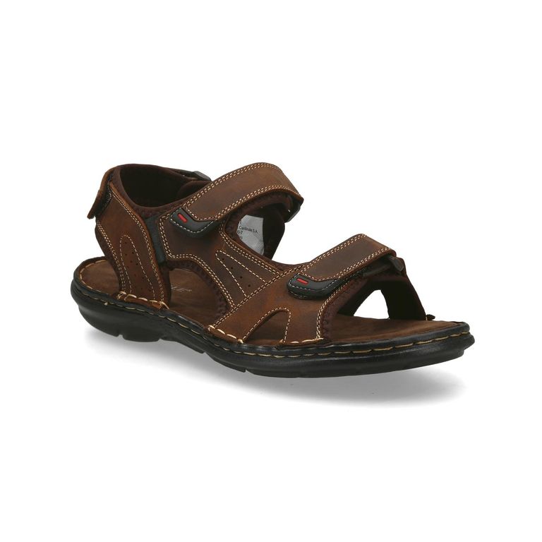 Sandalias Hombre Cuero Café Cairu