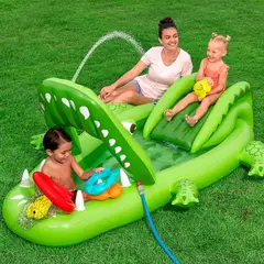 BESTWAY - Piscina Centro Juego Acuatico 234x163x87 Caiman Verde