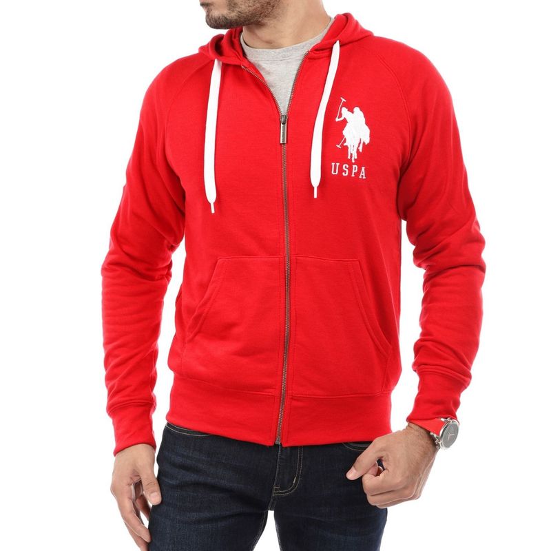 US POLO ASSN - Poleron Rojo Y Blanco Us Polo Con Cierre