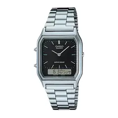 CASIO - Reloj Vintage AQ-230A-1DMQ Análogo-Digital Acero Plateado Unisex
