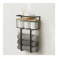 OFERTABKN - Estante Organizador Toallero De Pared Baño Con Repisa