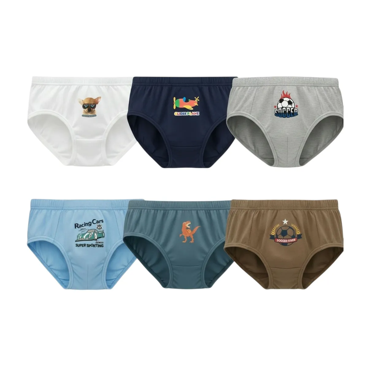 LOOK SHOP Pack 6 Slip Niño 100% Algodón Calzoncillos Surtidos Cómodos ...
