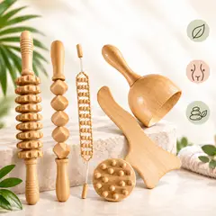 VIRA - Kit Maderoterapia Copa Sueca Set Corporal Guasha 6 pcs