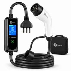 GENERICO - Cargador Portátil para Auto Eléctrico ELUXUS Tipo 2 3,5 kW 16 A Cable 5 m Enchufe Chileno Tipo L