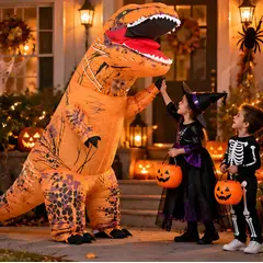 MYLHOGAR - Disfraz Inflable Dinosaurio T-Rex Naranja