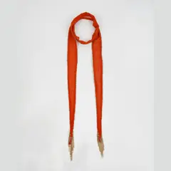 RENATTA&GO - COLLAR ORGANZA FLECOS NARANJA