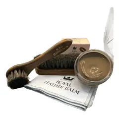 GENERICO - Kit Cuidado Calzado Cuero: Crema Camel + 2 Escobillas Aplicadoras + Paño Brillo