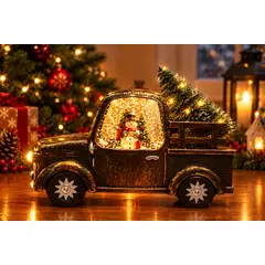 GENERICO - Adorno Navidad Centro de Mesa Con Luz Y Sonido Diseño Camioneta Navideña