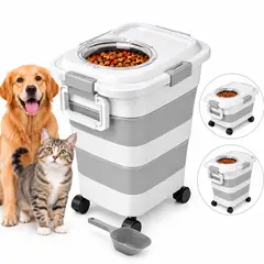 EVERSO - Contenedor Alimento Mascotas Plegable 12kg Perros Gatos
