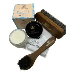 GENERICO - Kit Cuidado Calzado Cuero: Crema Natural + 2 Escobillas Aplicadoras + Paño Brillo