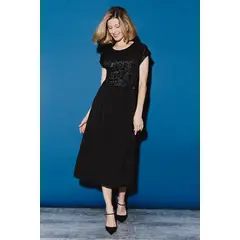 MA GRIFFE - Vestido Largo Mujer Negro