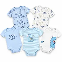 TEDMIMAK - Set 5 Bodys Manga Corta 3/6 Meses Cute Dino