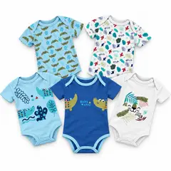 TEDMIMAK - Set 5 Bodys Manga Corta 36 Meses Baby Croc