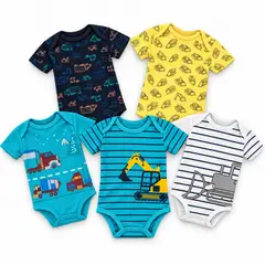 TEDMIMAK - Set 5 Bodys Manga Corta 36 Meses Camioncitos