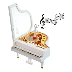 IRM - Caja de Musica Piano de Cola con Bailarina Ballet Adorno Elegante Decoracion Repisa y Regalo