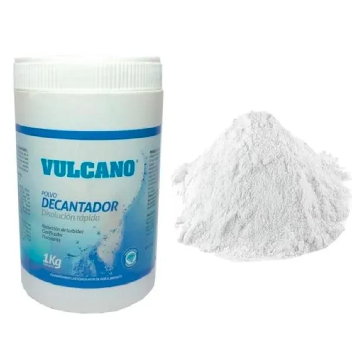 VULCANO - Pack 3 Decantador 1 Kg Para Piscina Tratamiento Agua Vulcano Blanco