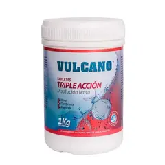 VULCANO - Cloro para piscina tableta triple accion 1 kilo