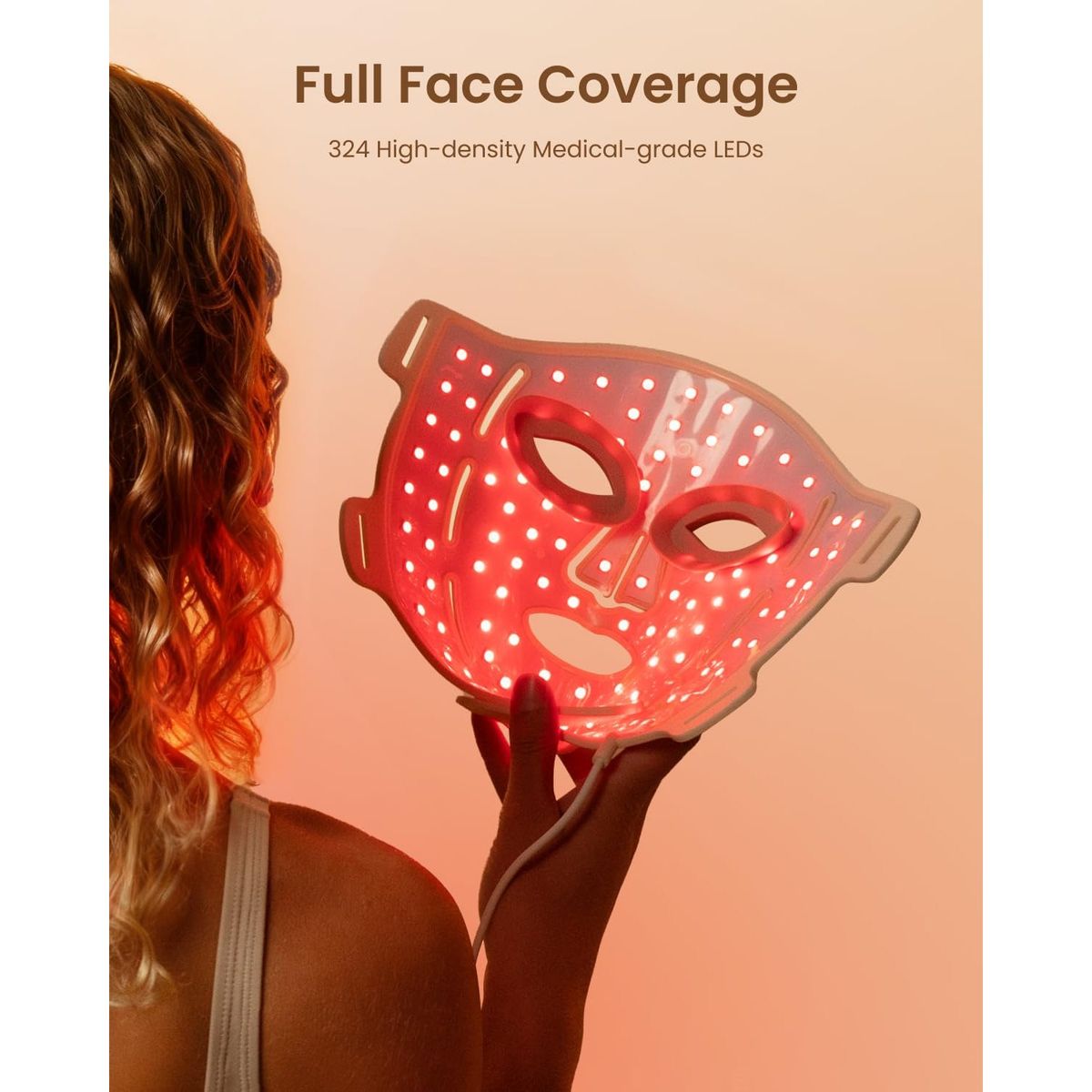 RENPHO - Mascara de Terapia de Luz Roja RENPHO 2026 con 324 LEDs para Rostro