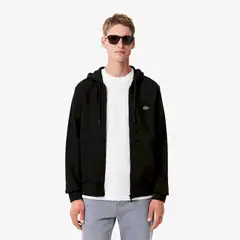 LACOSTE - Polerón Hombre Zip-Up Fleece Negro
