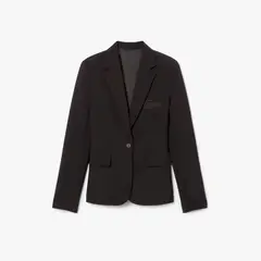LACOSTE - Blazer Mujer Ajustado Con Logotipo Bordado Café