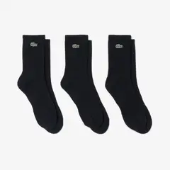 LACOSTE - Pack De 3 Calcetines Hombre De Canalé Negro