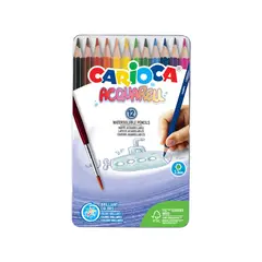 CARIOCA - Lápices Acuarelables Acquarell 12 en Caja Metálica