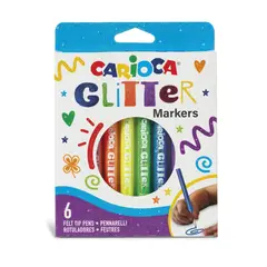 CARIOCA - Marcadores con Glitter 6 Unidades