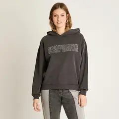 ACUARELA - Polerón Con Capucha Mujer Gris