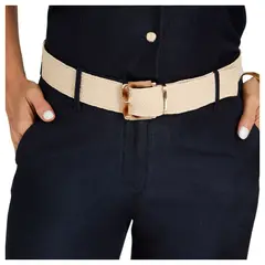 LORENZO DI PONTTI - Cinturón de Raffia Hebilla Carey Mujer Beige
