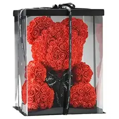MOVI - OSO DE PÉTALOS DE ROSA SAN VALENTÍN – ROJO