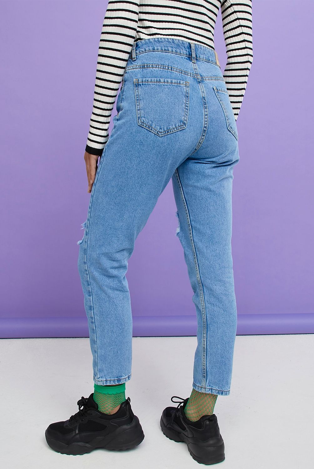 SYBILLA - Sybilla Jeans Mom Tiro Alto Denim Mujer