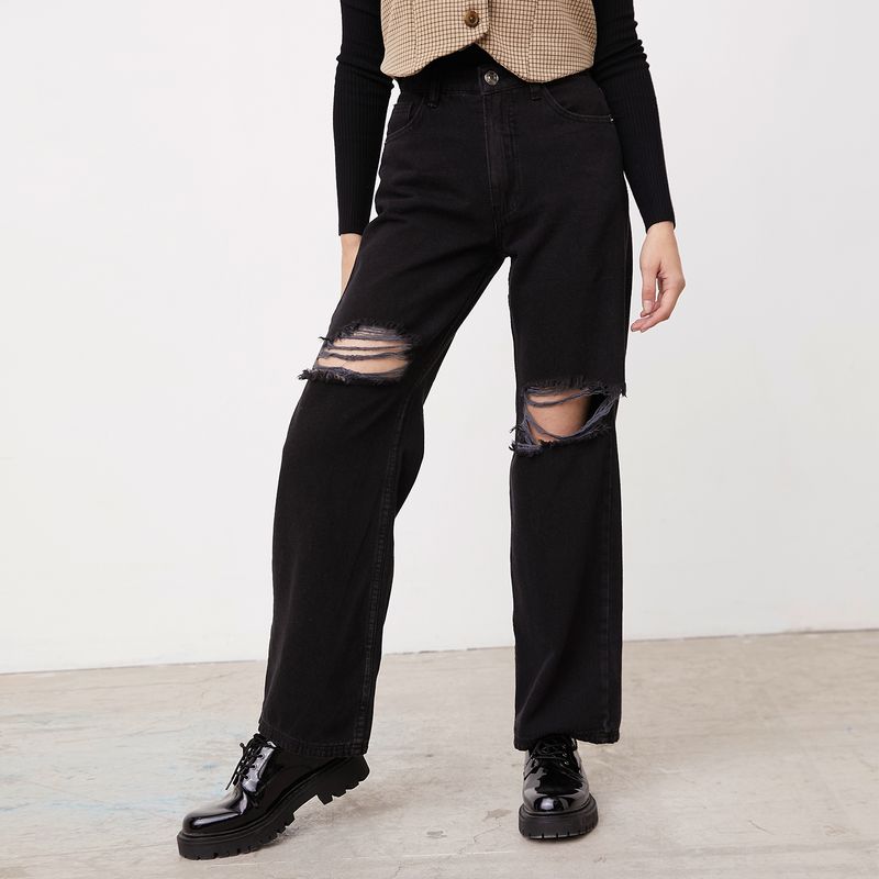 SYBILLA - Sybilla Jeans Straight Tiro Alto Mujer
