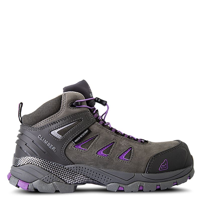 CLIMBER - Botín Mujer Cuero Gris/Morado Gardena